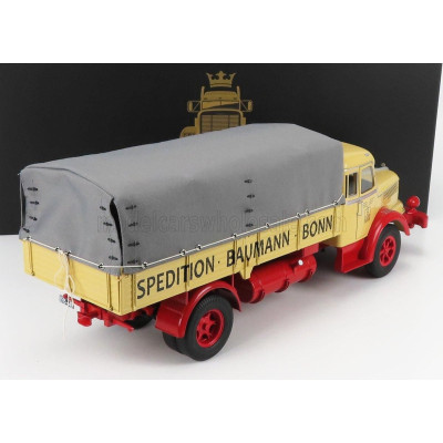 ROAD KINGS KRUPP TITAN SWL80 BAUMAN BON TRUCK  CANVAS TOP TELONATO 2-ASSI 1950 - LIGHT YELLOW RED 1/18