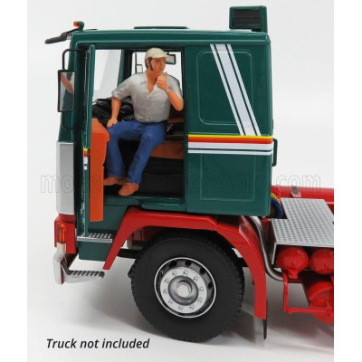 ROAD KINGS FIGURES MAN TRUCKER FRANZ SITTING IN THE TRUCK - BLUE WHITE 1/18
