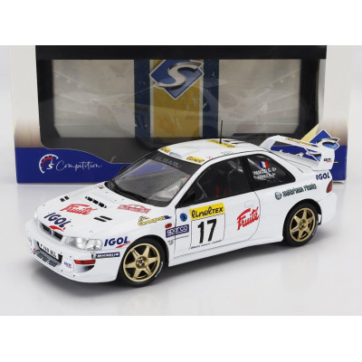 SOLIDO SUBARU IMPREZA WRC 22B N 17 RALLY MONTECARLO 1999 GILLES PANIZZI - HERVE PANIZZI - WHITE 1/18