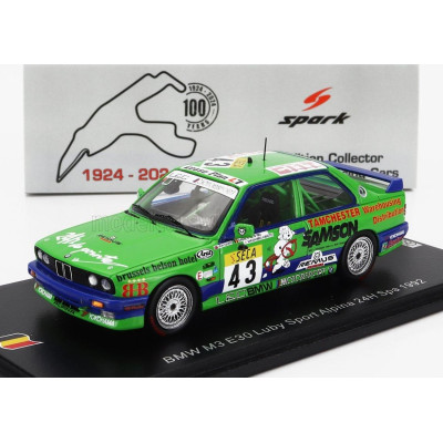 SPARK MODEL BMW 3-SERIES M3 TEAM IAN KHAN N 43 24h SPA 1992 IAN KHAN - DAMIEN VAN DE POELE - MASAHIRO KIMOTO - GREEN 1/43