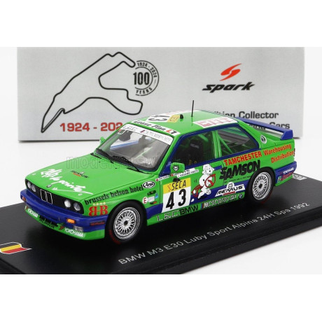 SPARK MODEL BMW 3-SERIES M3 TEAM IAN KHAN N 43 24h SPA 1992 IAN KHAN - DAMIEN VAN DE POELE - MASAHIRO KIMOTO - GREEN 1/43