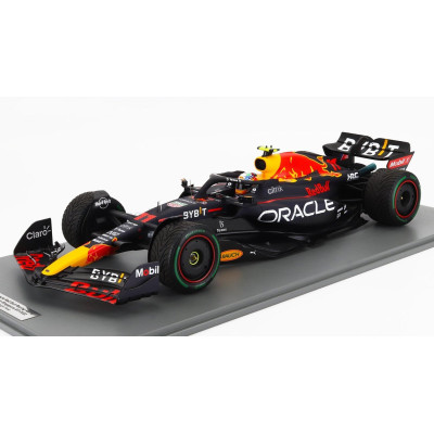 SPARK MODEL RED BULL F1  RB18 TEAM ORACLE RED BULL RACING N 11 WINNER SINGAPORE GP 2022 SERGIO PEREZ - MATT BLUE YELLOW RED 1/12