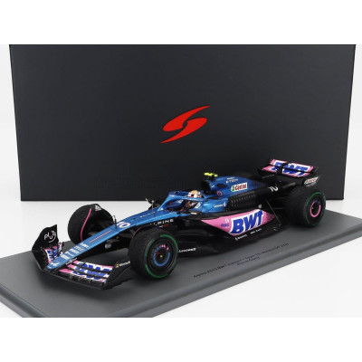 SPARK MODEL RENAULT F1  A523 TEAM BWT ALPINE N 10 7th MONACO GP 2023 PIERRE GASLY - BLUE PINK 1/18