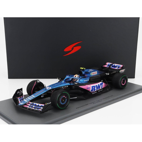 SPARK MODEL RENAULT F1  A523 TEAM BWT ALPINE N 10 7th MONACO GP 2023 PIERRE GASLY - BLUE PINK 1/18