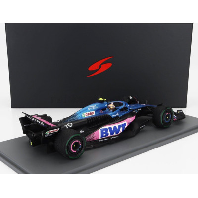 SPARK MODEL RENAULT F1  A523 TEAM BWT ALPINE N 10 7th MONACO GP 2023 PIERRE GASLY - BLUE PINK 1/18