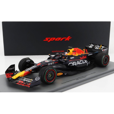 SPARK MODEL RED BULL F1  RB19 TEAM ORACLE RED BULL RACING N 1 WORLD CHAMPION WINNER MONACO GP 2023 MAX VERSTAPPEN - MATT BLUE 1/