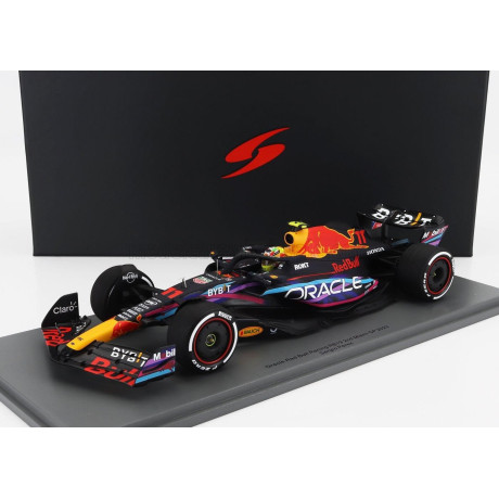 SPARK MODEL RED BULL F1  RB19 TEAM ORACLE RED BULL RACING N 11 2nd MIAMI GP 2023 SERGIO PEREZ - MATT BLUE 1/18