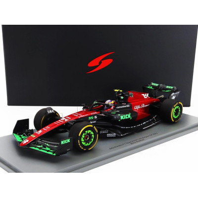 SPARK MODEL ALFA ROMEO F1  C43 TEAM ORLEN N 24 BELGIUM GP 2023 GUANYU ZHOU - BLACK RED 1/18