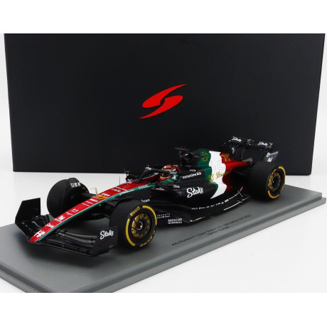 SPARK MODEL ALFA ROMEO F1  C43 TEAM STAKE N 77 MONZA ITALY GP 2023 VALTTERI BOTTAS - BLACK RED WHITE GREEN 1/18
