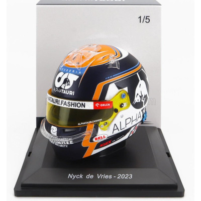 SPARK MODEL BELL HELMET F1  CASCO HELMET AT04 TEAM ALPHA TAURI N 21 SEASON 2023 NYCK DE VRIES - BLACK WHITE YELLOW 1/5