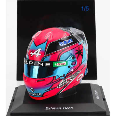 SPARK MODEL BELL HELMET F1  CASCO HELMET RENAULT A523 TEAM BWT ALPINE N 31 MIAMI GP 2023 ESTEBAN OCON - BLUE PINK FUCSIA 1/5