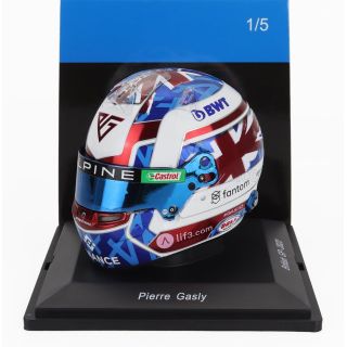 SPARK MODEL BELL HELMET F1  CASCO HELMET RENAULT A523 TEAM BWT ALPINE N 10 BRITISH GP 2023 PIERRE GASLY - WHITE BLUE RED 1/5