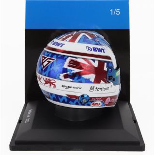 SPARK MODEL BELL HELMET F1  CASCO HELMET RENAULT A523 TEAM BWT ALPINE N 10 BRITISH GP 2023 PIERRE GASLY - WHITE BLUE RED 1/5