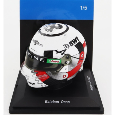 SPARK MODEL BELL HELMET F1  CASCO HELMET RENAULT A523 TEAM BWT ALPINE N 31 BELGIUM GP 2023 ESTEBAN OCON - WHITE BLACK RED 1/5
