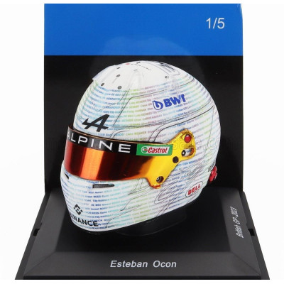 SPARK MODEL BELL HELMET F1  CASCO HELMET RENAULT A523 TEAM BWT ALPINE N 31 BRITISH GP 2023 ESTEBAN OCON - WHITE 1/5