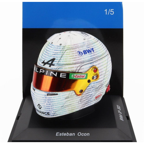 SPARK MODEL BELL HELMET F1  CASCO HELMET RENAULT A523 TEAM BWT ALPINE N 31 BRITISH GP 2023 ESTEBAN OCON - WHITE 1/5