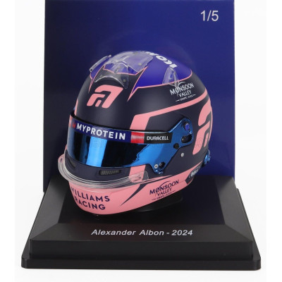 SPARK MODEL BELL HELMET CASCO HELMET F1 ALEXANDER ALBON TEAM WILLIAMS RACING N 23 SEASON 2024 - BLUE PINK 1/5