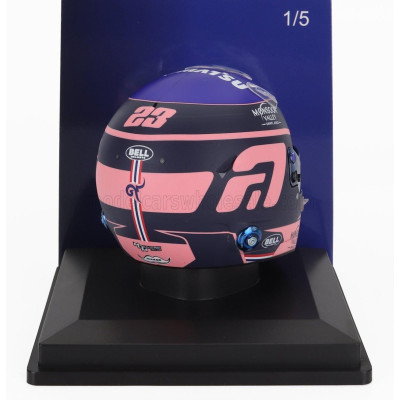 SPARK MODEL BELL HELMET CASCO HELMET F1 ALEXANDER ALBON TEAM WILLIAMS RACING N 23 SEASON 2024 - BLUE PINK 1/5