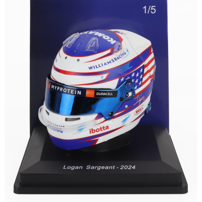 SPARK MODEL BELL HELMET CASCO HELMET F1 LOGAN SARGEANT TEAM WILLIAMS RACING N 2 SEASON 2024 - WHITE BLUE RED 1/5