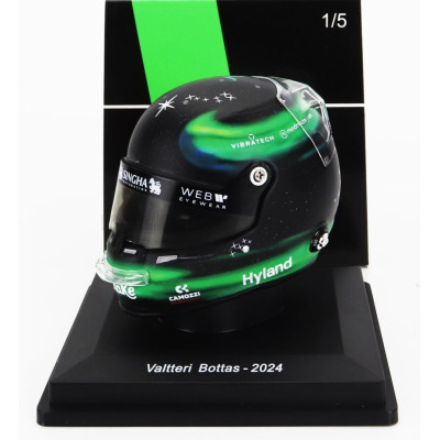 SPARK MODEL BELL HELMET CASCO HELMET F1 VALTTERI BOTTAS TEAM STAKE KICK SAUBER N 77 SEASON 2024 - GREEN BLACK 1/5