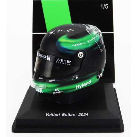 SPARK MODEL BELL HELMET CASCO HELMET F1 VALTTERI BOTTAS TEAM STAKE KICK SAUBER N 77 SEASON 2024 - GREEN BLACK 1/5