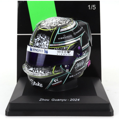 SPARK MODEL BELL HELMET CASCO HELMET F1 ZHOU GUANYU TEAM STAKE KICK SAUBER N 24 SEASON 2024 - BLACK 1/5