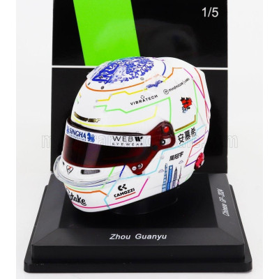 SPARK MODEL BELL HELMET CASCO HELMET F1 GUANYU ZHOU TEAM STAKE KICK SAUBER N 24 CHINA GP 2024 - WHITE 1/5