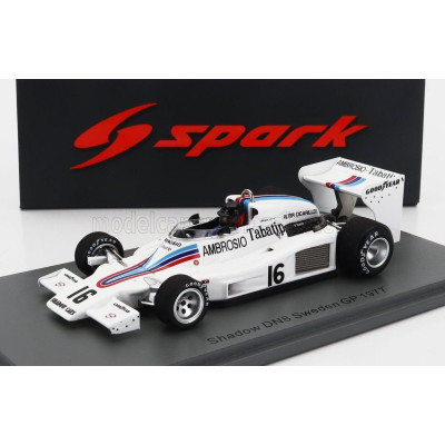 SPARK MODEL SHADOW F1  DN8 N 16 SWEDEN GP 1977 JACKIE OLIVER - WHITE 1/43