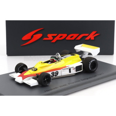 SPARK MODEL HESKETH F1  308E N 39 PRACTICE BELGIUM GP 1977 H.REBAQUE - YELLOW WHITE 1/43