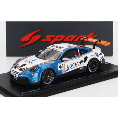 SPARK MODEL PORSCHE 911 992 GT3 CUP N 46 PORSCHE CARRERA CUP BENELUX CHAMPION 2023 ROBERT DE HAAN - WHITE BLUE MET 1/43