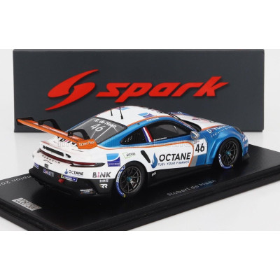 SPARK MODEL PORSCHE 911 992 GT3 CUP N 46 PORSCHE CARRERA CUP BENELUX CHAMPION 2023 ROBERT DE HAAN - WHITE BLUE MET 1/43