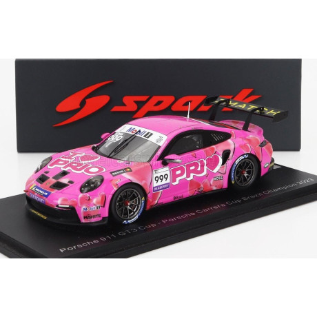 SPARK MODEL PORSCHE 911 992 GT3 CUP N 999 PORSCHE CARRERA CUP BRAZIL CHAMPION 2023 NICOLAS COSTA - PINK 1/43