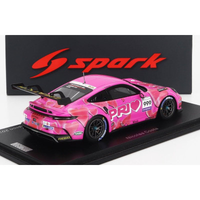 SPARK MODEL PORSCHE 911 992 GT3 CUP N 999 PORSCHE CARRERA CUP BRAZIL CHAMPION 2023 NICOLAS COSTA - PINK 1/43