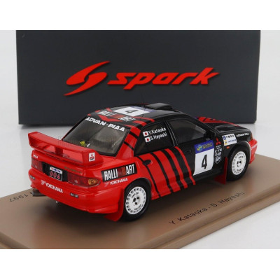 SPARK MODEL MITSUBISHI LANCER EVOLUTION III N 4 RALLY CHINA 1997 YOSHIHIRO KATAOKA - SATOAHI HAYASHI - RED BLACK 1/43