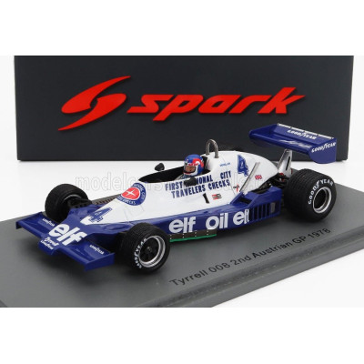 SPARK MODEL TYRRELL F1  008 N 4 2nd AUSTRIAN GP 1978 P.DEPAILLER - BLUE WHITE 1/43