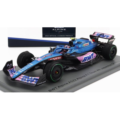 SPARK MODEL ALPINE F1 A522 TEAM ALPINE BWT N 31 4th JAPAN GP 2022 ESTEBAN OCON - BLUE PINK 1/43