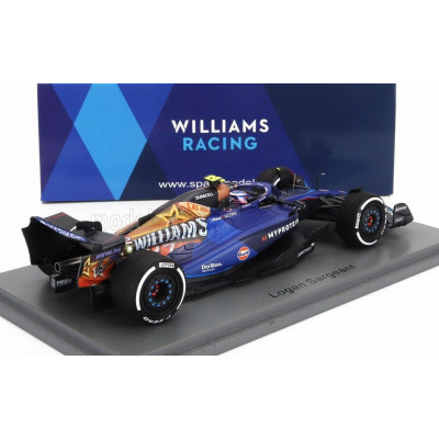 SPARK MODEL WILLIAMS F1  FW45 TEAM WILLIAMS RACING GULF N 2 LAS VEGAS USA GP 2023 LOGAN SARGEANT - BLUE BLACK GOLD 1/43