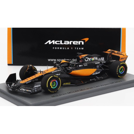 SPARK MODEL McLAREN F1  MCL60 TEAM McLAREN N 81 LAS VEGAS GP 2023 OSCAR PIASTRI - ORANGE BLUE BLACK 1/43