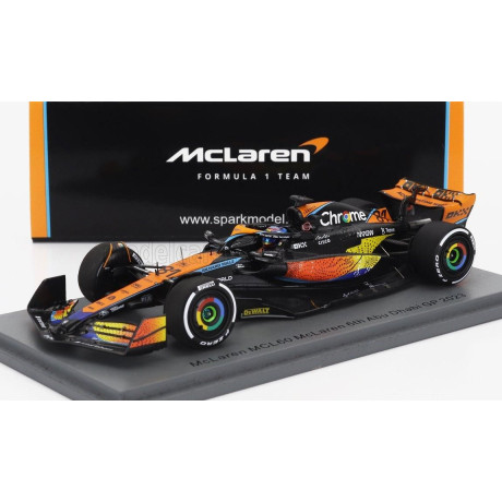 SPARK MODEL McLAREN F1  MCL60 TEAM McLAREN N 81 6th ABU DHABI GP 2023 OSCAR PIASTRI - ORANGE BLUE BLACK 1/43