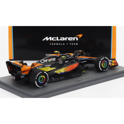 SPARK MODEL McLAREN F1  MCL60 TEAM McLAREN N 4 5th ABU DHABI GP 2023 LANDO NORRIS - ORANGE BLUE BLACK 1/43