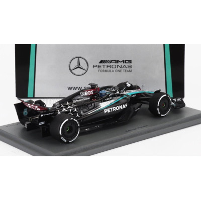 SPARK MODEL MERCEDES GP F1  W15 EQ PERFORMANCE TEAM AMG PETRONAS MOTORSPORT N 63 BAHRAIN GP 2024 GEORGE RUSSELL - BLACK SILVER G