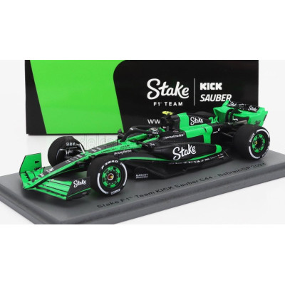 SPARK MODEL SAUBER F1  C44 TEAM STAKE KICK N 24 BAHRAIN GP 2024 ZHOU GUANYU - GREEN BLACK 1/43