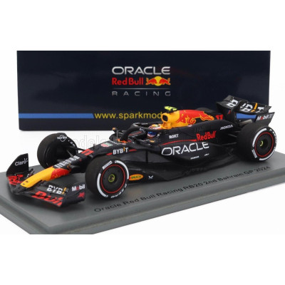 SPARK MODEL RED BULL F1  RB20 TEAM ORACLE RED BULL RACING N 11 2nd BAHRAIN GP 2024 SERGIO PEREZ - BLUE YELLOW RED 1/43