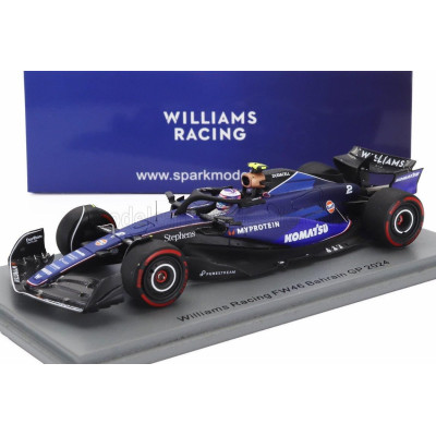 SPARK MODEL WILLIAMS F1  FW46 TEAM WILLIAMS RACING N 2 BAHRAIN GP 2024 LOGAN SARGEANT - 2 TONE BLUE 1/43