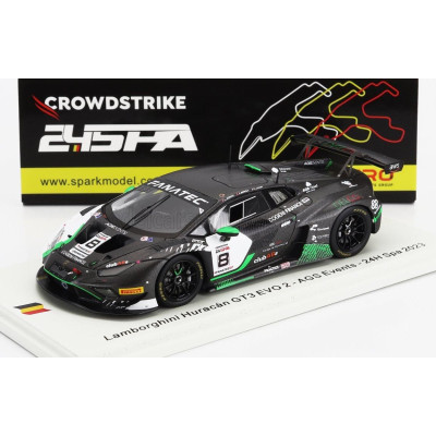 SPARK MODEL LAMBORGHINI HURACAN GT3 EVO 2 TEAM AGS EVENTS N 8 24h SPA 2023 L.GORINI - A.BORGA - N.JAMIN - BLACK WHITE 1/43