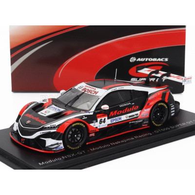 SPARK MODEL HONDA NSX-GT TEAM MODULO NAKAJIMA RACING N 64 GT500 CLASS SUPER GT 2020 TAKUYA IZAWA - HIROKI OTSU - BLACK WHITE RED