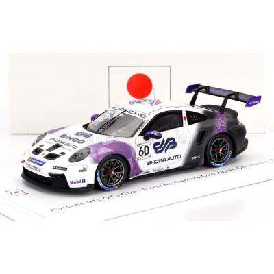 SPARK MODEL PORSCHE 911 992 GT3 CUP N 60 PORSCHE CARRERA CUP JAPAN CHAMPION 2022 RYO OGAWA - WHITE PURPLE BLACK 1/43