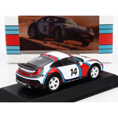 SPARK MODEL PORSCHE 911 992 DAKAR COUPE N 14 MARTINI RACING LIVERY 2023 - WHITE RED BLUE 1/43