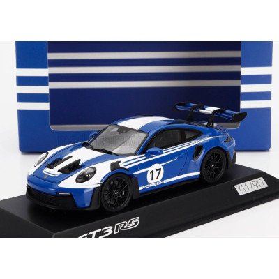 SPARK MODEL PORSCHE 911 992 GT3 RS N 17 RACING COUPE 2023 - BLUE WHITE 1/43