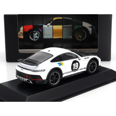 SPARK MODEL PORSCHE 911 992 N 19 RALLY DAKAR (LIVERY 1971) COUPE 2023 - WHITE BLACK 1/43